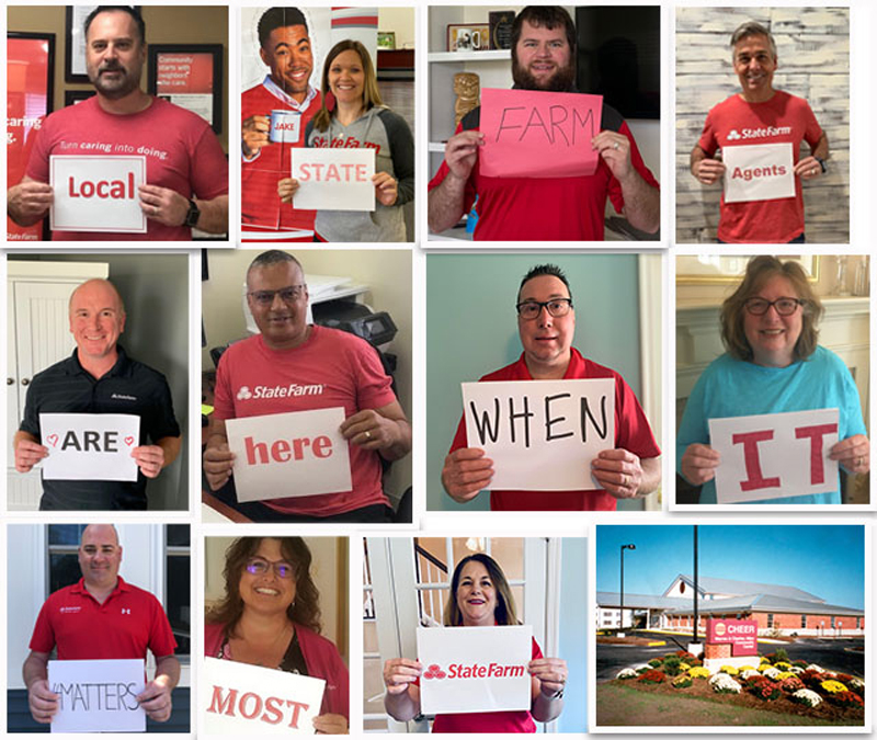 State Farm partners who donated to CHEER Inc. are (l-r) top row Chuck Hall and Kim Benton, Millsboro; Hunter Emory and Mark Penuel, Georgetown; middle row Tony Milam and Juan Johnson, Dagsboro; Ron Krajewski, Milton; and Denise Beam, Ocean View. In the bottom row are Eric Blondin, Rehoboth; Jeanine O’Donnell, Lewes; and Kelly Brion, sales executive. SUBMITTED PHOTO