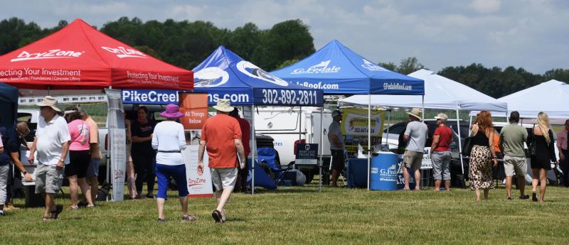 Some of the dozens of vendors line Hudson Fields during the Delaware Resorts Outdoor Home Expo.