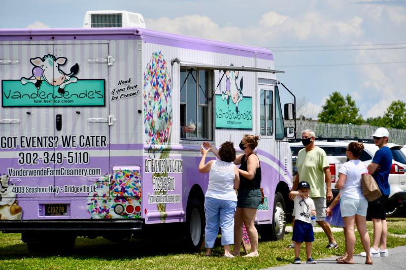 Lines are long to get ice cream from Sussex County favorite Vanderwende’s of Bridgeville.