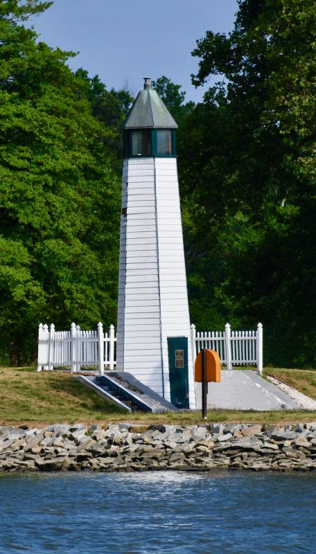 A replica Bethel Bridge Lighthouse is on display at the C&D Canal Museum in Chesapeake City, Md. The original lighthouse was used prior to 1927 to warn ships of bridges and locks.