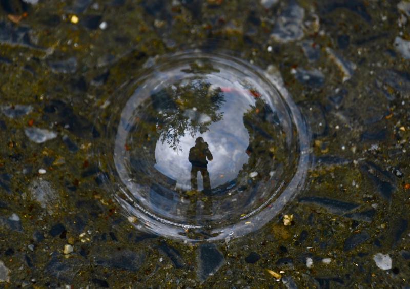 Staying inside your bubble has become a catch-phrase during the pandemic. This self portrait captures the photographer in a real bubble.
