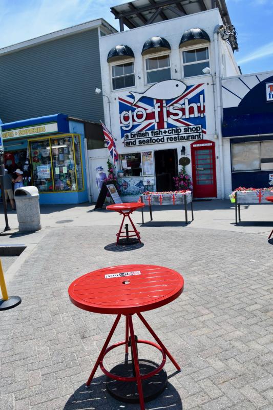 Go Fish on Rehoboth Avenue offers a few outdoor dining spots.