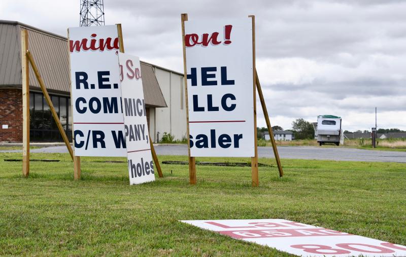 Some repairs will have to be made to the R.E. Michel Co. sign near Nassau Bridge. RON MACARTHUR PHOTO