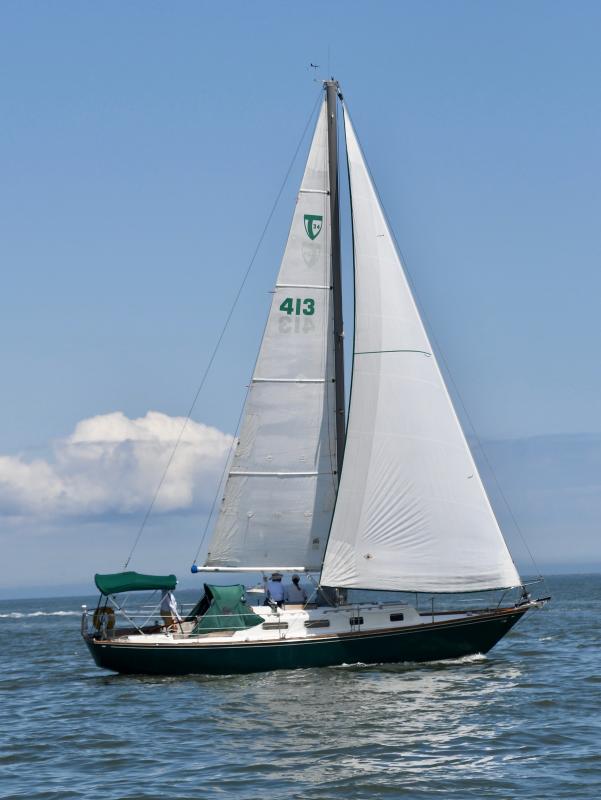 Lewes boat Osprey, skippered by John Biddle, rides the wind during the Cape-to-Cape Challenge.