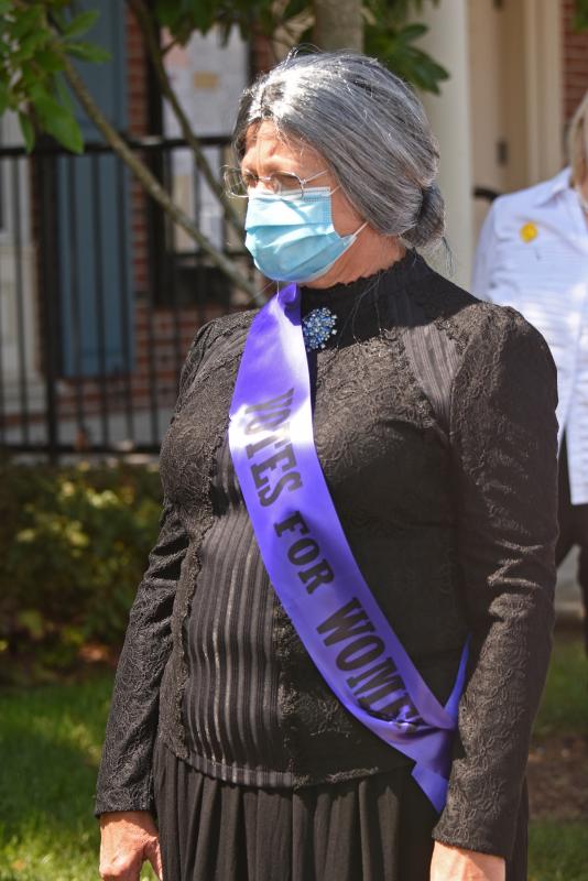 Ellen Grill, dressed as Susan B. Anthony, is a parliamentarian with the Zwaanendael Women’s Club.