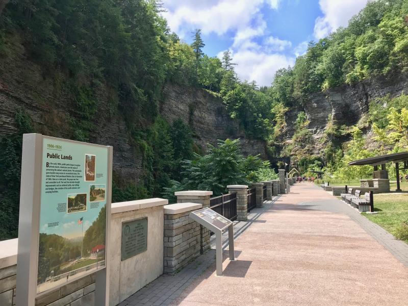 Talk about a gateway community, although this photo doesn’t show it, the entrance to the Watkins Glen State Park is smack dab in the middle of downtown Watkins Glen. On a hot Saturday in early August, one of the nation’s most popular state parks - along with Cape Henlopen of course - was jammed with masked tourists from around the world hiking single file up carved stone steps. A great series of interpretive signs explains the formation of the gorge over the past 12,000 years as glaciers receded at the end off the planet’s most recent ice age, the same glacial recession that led to formation of the Delmarva Peninsula.