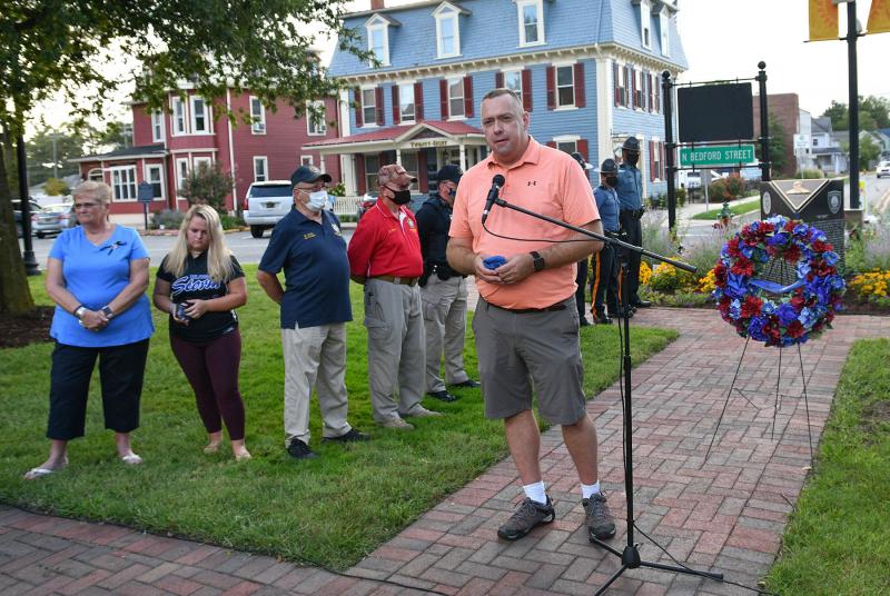 Sen. Brian Pettyjohn, R-Georgetown, gets emotional as he speaks about the day that Chad Spicer was killed in the line of duty.