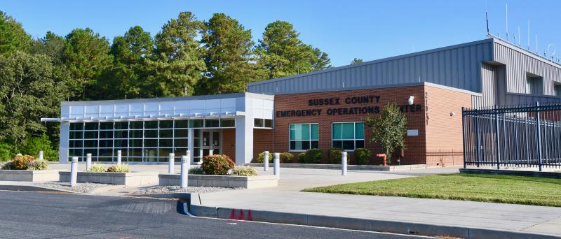 The new building will be connected to the front of the existing Sussex County Emergency Operations Center, taking up the front parking lot. Additional parking will be added along Rudder Lane and Airport Road. RON MACARTHUR PHOTO
