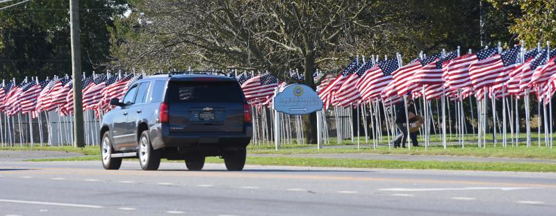 500 flags are very visible from Kings Highway in Lewes.