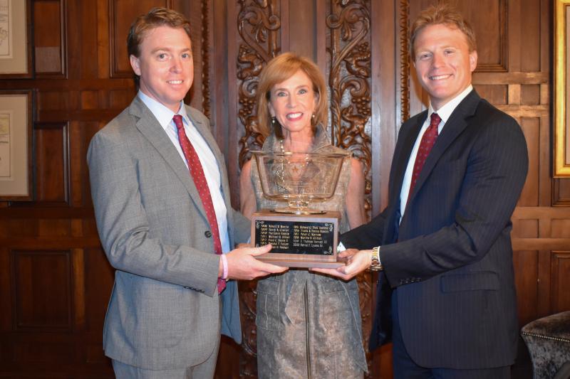 Former Henlopen Acres Mayor David F. Lyons was posthumously awarded the Gilman Bowl by the Delaware State Chamber of Commerce during the 22nd Annual Marvin S. Gilman Superstars in Business awards celebration Nov. 4. Accepting the award on his behalf is son David Lyons Jr., wife Catharine N. Lyons and son Timothy Lyons. SUBMITTED PHOTOS