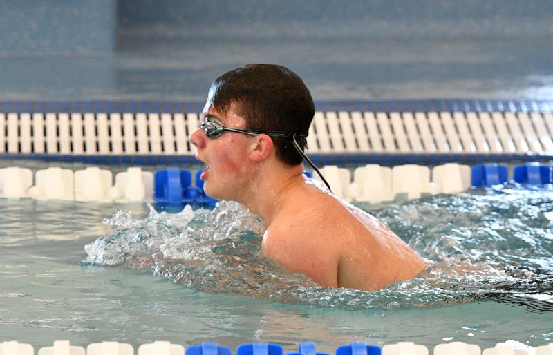 Luke Robertson swims the breaststroke.