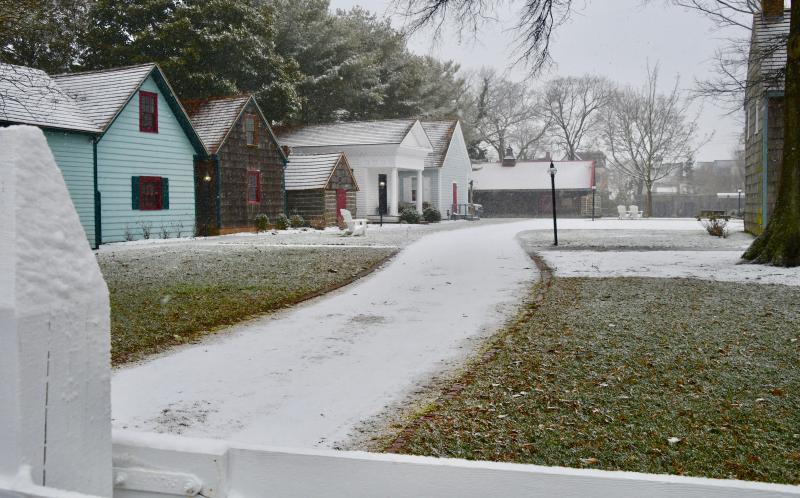 History and weather come together as snow falls on the Lewes Historical Society complex. RON MACARTHUR PHOTO