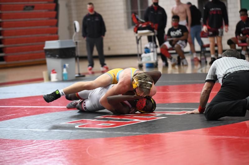 Cape’s Carson Kammerer controls Jihad Brown.