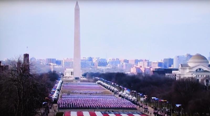 The Washington Mall is filled with flags honoring Americans who have died during the COVID-19 pandemic. SCREEN SHOT BY RON MACARTHUR