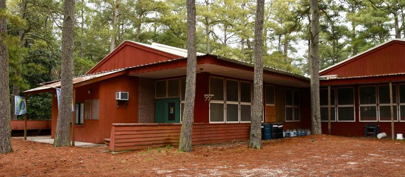 The existing dining hall and kitchen will be demolished to make way for the 10,000-square-foot Jane Clifton Ashford Center at Camp Arrowhead. RON MACARTHUR PHOTOS