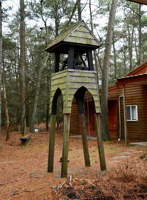 The Delma Batson Bell Tower will be moved to a new outdoor terrace and gathering area outside the new center. The bell is rung for each meal.