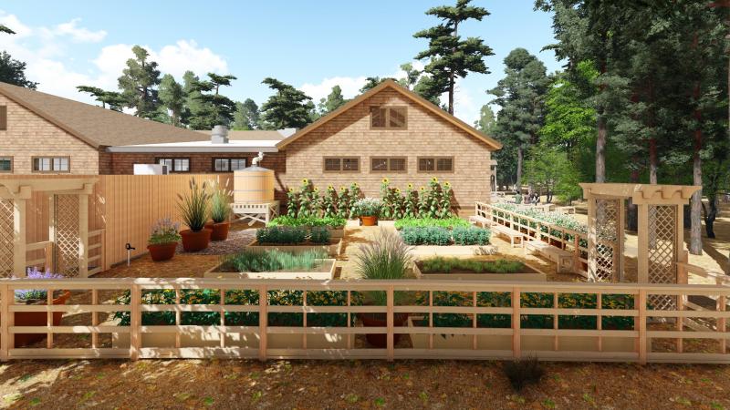 A large garden, with produce to supplement meals at the camp, will be constructed as part of the project. HOMSEY ARCHITECTS GRAPHIC