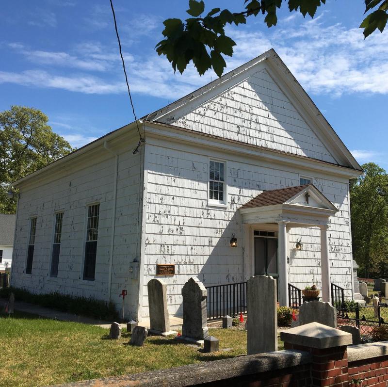 Paint has been peeling from Coolspring Presbyterian Church for a long time. This photo was taken just before the exterior work started last May. RICK BAILEY PHOTO