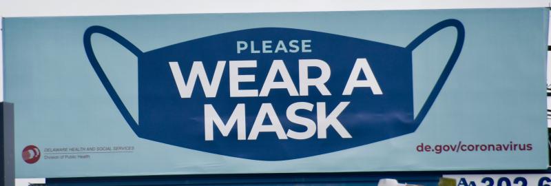 Masks are ordered to be worn in Delaware starting April 28, 2020, in public settings when social distancing is not possible. The mandate is updated Dec. 14 to include indoor settings when residents are with anyone other than household members.