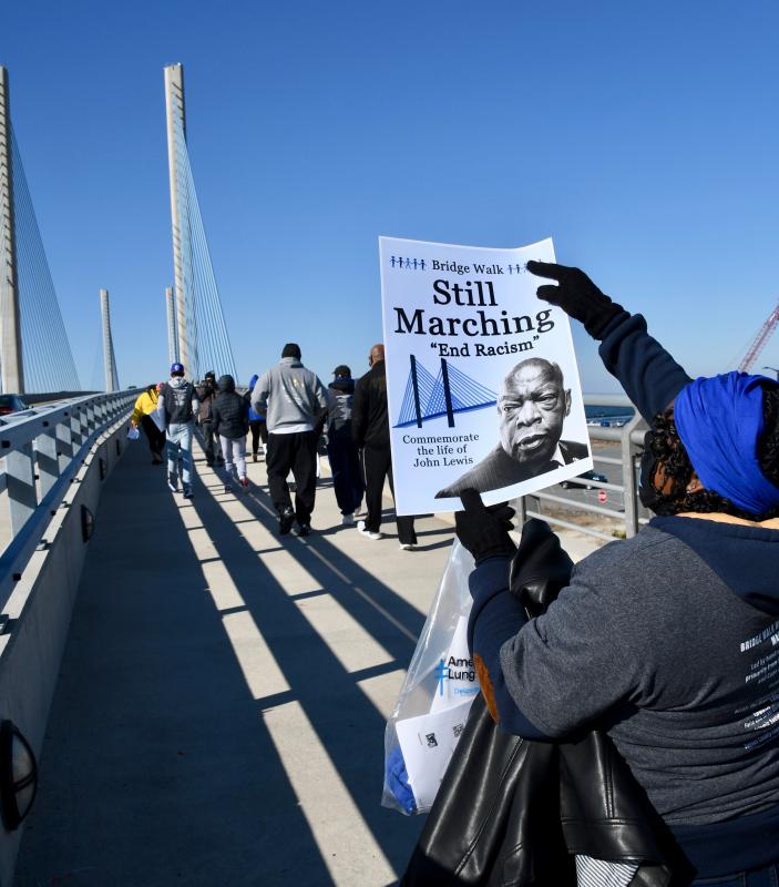 The bridge walk highlights the legacy of the late U.S. Rep. John Lewis, a civil rights activist and leader who served in the U.S. House of Representatives for Georgia's 5th Congressional District from 1987 until 2020.