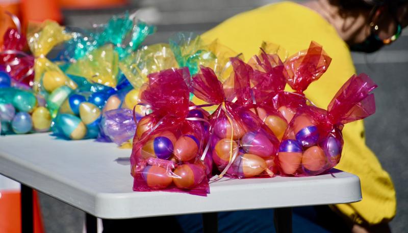 Thousands of candy-filled Easter eggs were given away during a March 27 drive-thru event on The Circle in Georgetown.