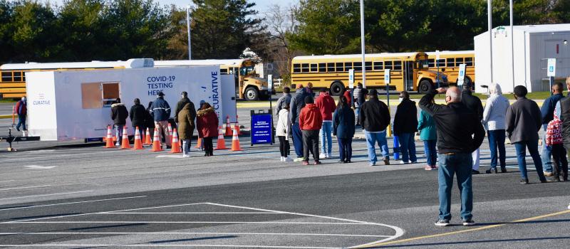 State officials contract with Curative Inc. to expand COVID-19 testing. Pop-up test sites, such as this one at Mariner Middle School in Milton, are scheduled weekly throughout the state.