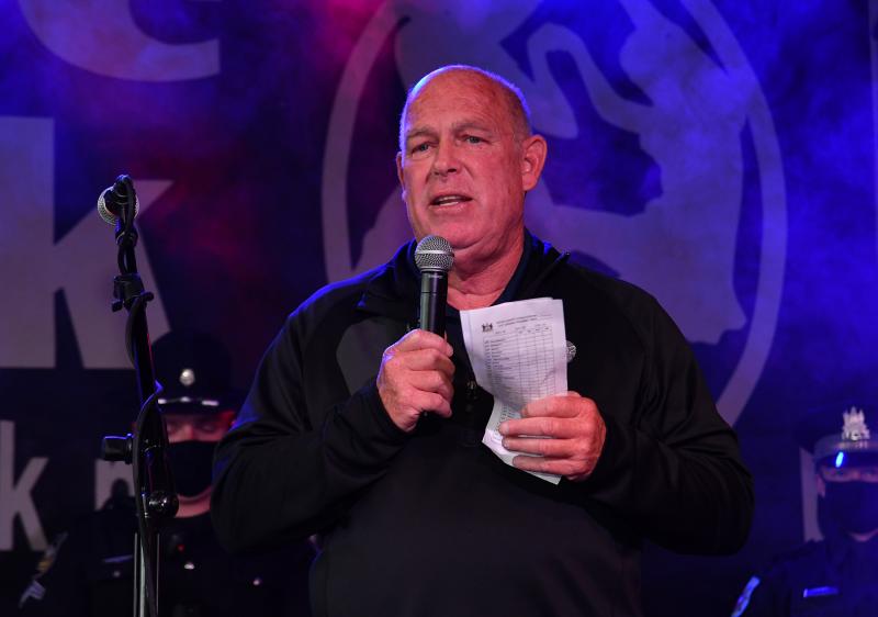 Speaker of the House Rep. Pete Schwartzkopf, D-Rehoboth Beach, a retired 25-year Delaware State Police officer, speaks about the bravery of Cpl. Keith Heacook. He got emotional speaking of how Heacook’s son will never again have his father around.