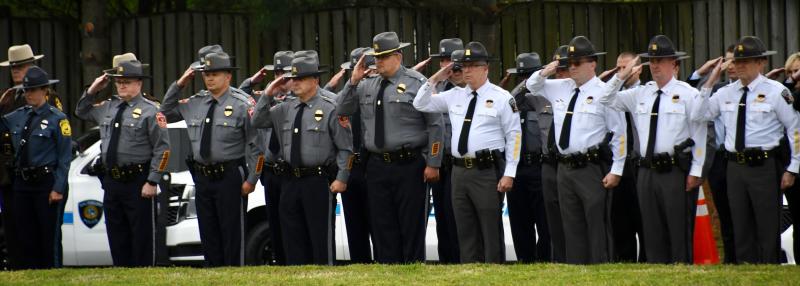 Police from large and small cities and counties throughout Delaware and Maryland attend the May 10 service.