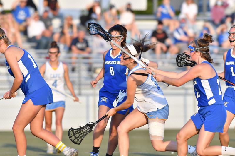 Emily Monigle goes low and left.