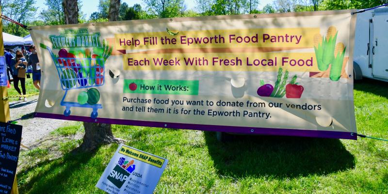 This year, Historic Lewes Farmers Market volunteers are collecting food for the Epworth Food Pantry in Rehoboth Beach.