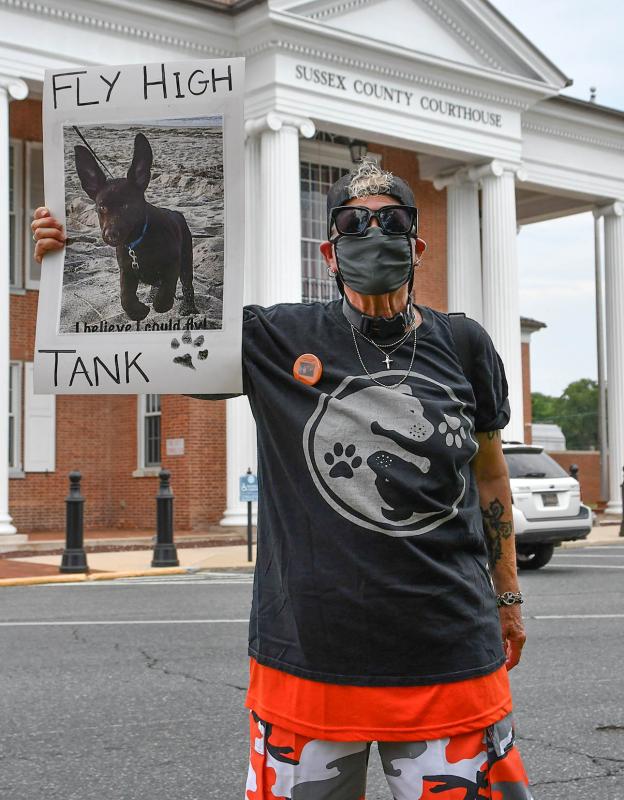 An advocate for Tank, Debra Wolstein holds a picture of young Tank. “I want to bring public attention to the story,” she said.