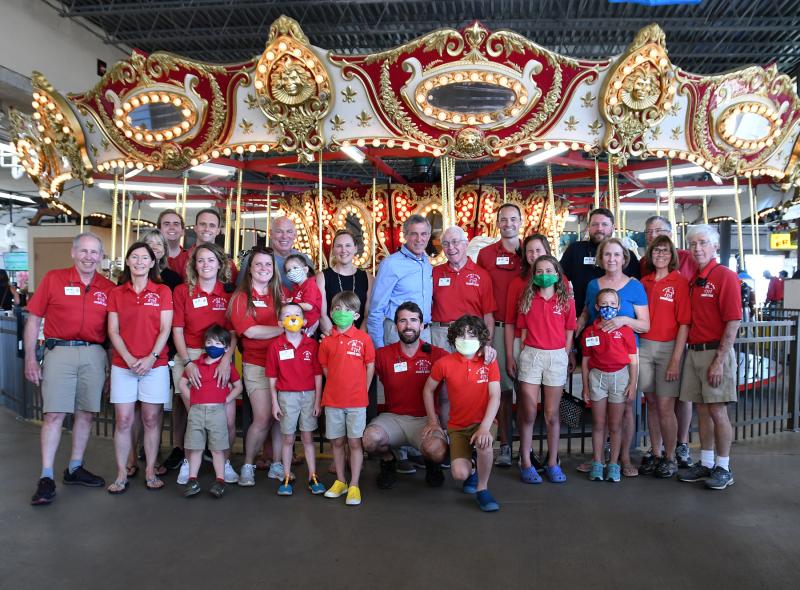 The Funland family poses with Gov. John Carney and Rep. Pete Schwartzkopf, D-Rehoboth Beach, during their visit to the popular fun spot on the Boardwalk. Shown are in back (l-r) Logan Ginder, Nathan Ginder, Schwartzkopf, Jordan Schulties, Carney, Al Fasnacht, Chris Darr, Mark Henschke and Bill Henschke; in middle Randy Curry, Gwen Curry, Cindy Fasnacht, Fiona Curry, Amy Ginder, Carly Ginder, Emma Darr, Gail Henschke, Barb Fasnacht, and Neil Fasnacht. In front are Harris Curry, Connor Ginder, Ian Curry, Jay Curry, Abby Darr and Caroline Darr. DAN COOK PHOTOS