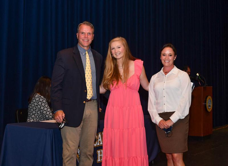 Margaret Dawson received the Cape Henlopen Leo Club Leadership Service Award - $250, Cape Henlopen Taxpayers for Fair Elections - $1,000, Coastal Georgetown Branch of the American Association of University Women Scholarship - $2,000, Dewey Beach Lions Club John Waples Educational Scholarship - $3,250, F.H & L.O. Russell Scholarship - $392, Gallo Gives Foundation - Business - $2,500, Hockey 4 Haxton Scholarship - $1,400, Lewes Lions Club Ernie Ratledge Scholarship - $1,000, Mediacom World Class Scholars Scholarship - $1,000, Milton Lions Foundation Scholarship Award - $500, President's Award for Educational Excellence, Rehoboth Beach Lions Club Scholarship - $4,000, and University of Tennessee Explore Scholarship - $24,000. DAN COOK PHOTOS