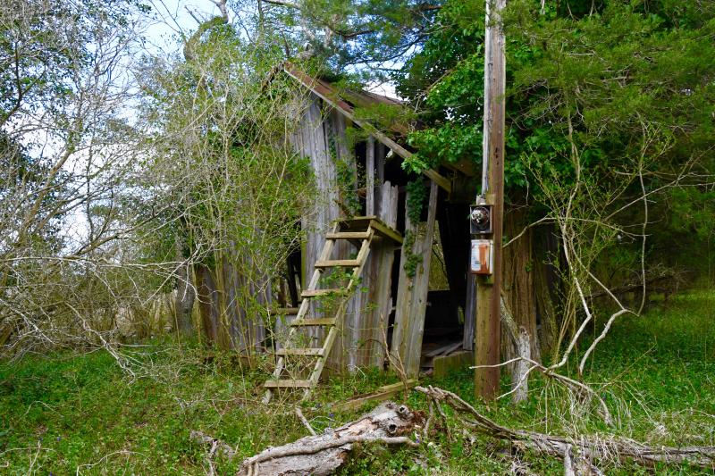 A barn to store fuel oil is still standing, but not for long as Mother Nature takes her toll on the structure.
