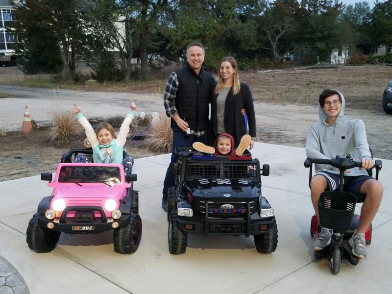 On June 18, Special Agent Matthew Schierloh of the U.S. Secret Service was on a day off with his family at Broadkill Beach when he had to spring into action to help a drowning woman. Schierloh, shown with his wife Jessica and their kids (l-r) Adeline, Hatcher and Gabriel, said he hopes his experience will help make beachgoers more aware of others. SUBMITTED PHOTOS