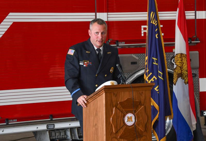 Millville VFC President Greg Hocker speaks about the need to cover apparatus replacement costs via the capital campaign.