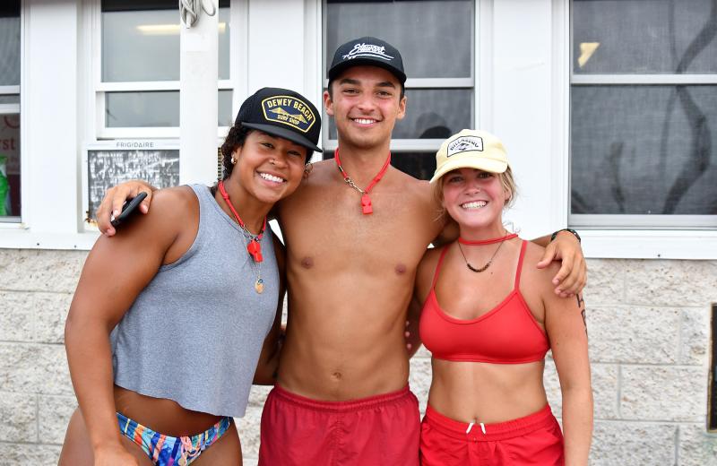 RBP guards (l-r) Dionn Stevenson, Bailey Polecaro and Alicia Lenoir worked the check-in desk before the event.