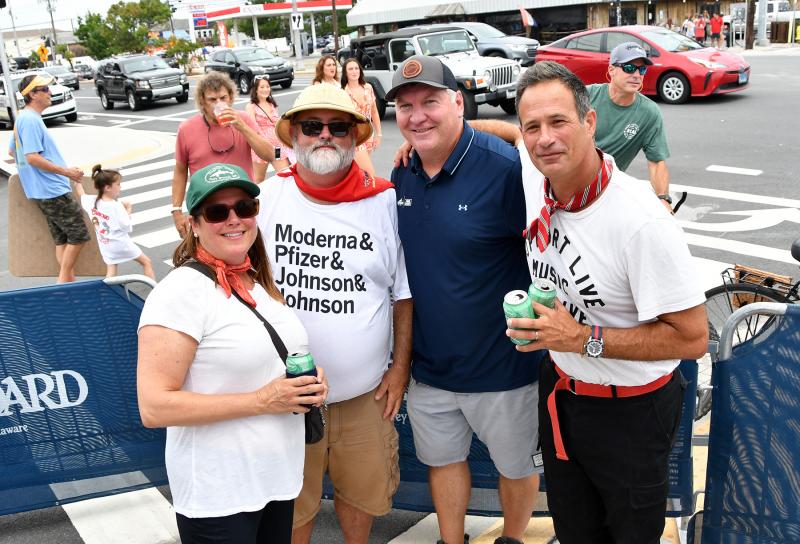Getting ready for the run are Mariah Draper Calagione, Michael McDonnell, Steve “Monty” Montgomery and Sam Calagione. DAN COOK PHOTO