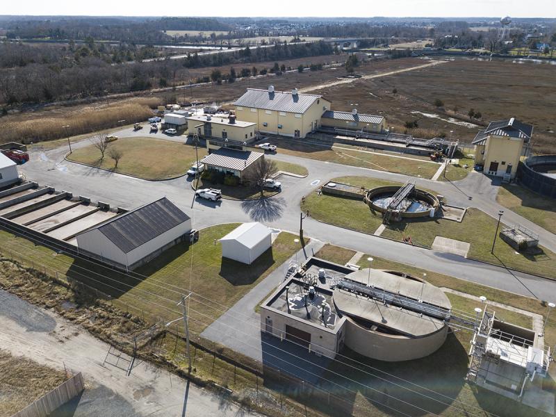 A pump station near the Savannah Road drawbridge has malfunctioned and Lewes BPW is asking customers to conserve water to limit the load on the wastewater treatment facility, shown. NICK ROTH PHOTO