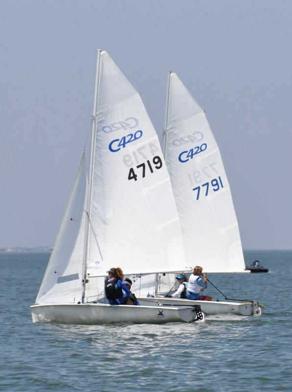 Will Harding and Ava Farley (4719), Severn Sailing Association, finished second in C420 competition.