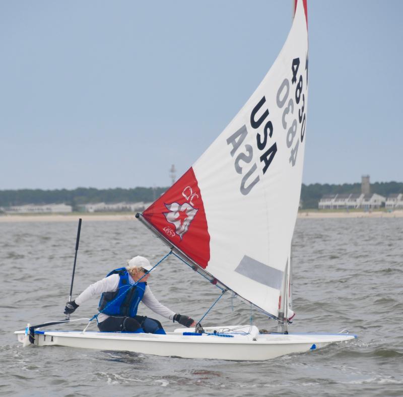 Nancy Jaywork of Rehoboth Bay Sailing Association won the Sunfish regional championship by one point over fellow RBSA sailor Jim Knab.