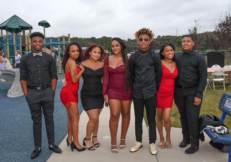 All dressed up for the dance are (l-r) Darnell Cufee, Ava Miller-Wallace, Jaylea Mendez-Meuwein, Journi Wright, Carlton Bruinton, Princess Zachery and Philip Mosley.