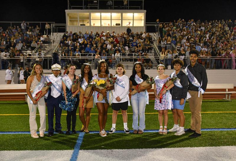 The Cape homecoming court is (l-r) Miss Congeniality Giselle Garcia, Mr. Spirit Frankie Carrillio-Cotoc, Miss Spirit Emily Simon, Princess CeCe Reid, Queen Tia Jarvis, Lord Barley Bond, Lady Ann’Merie Darling McFadden, Duchess Beth Krajewski, Duke Grayson Baltazar and Prince Jahden Cannon. Not shown are King Daniel Saez and Mr. Nice Guy Jose Chavez Mendez.