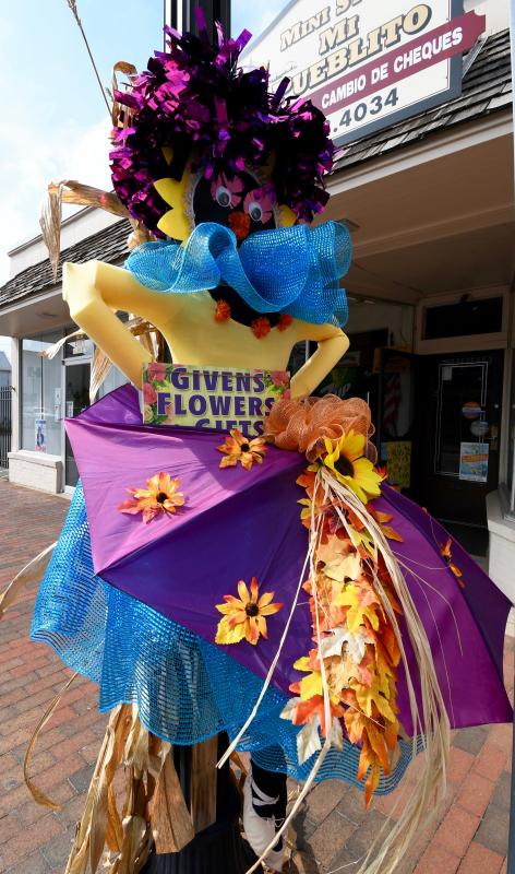 Givens Flowers has a scarecrow ballerina ready to do an arabesque on the sidewalks of downtown Georgetown.