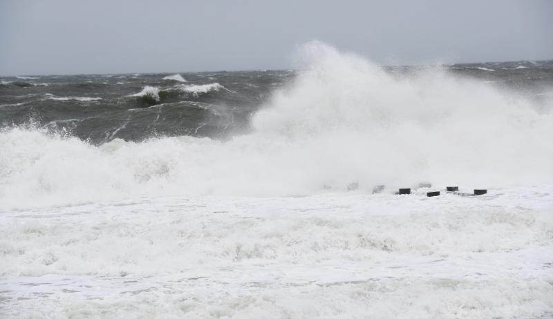 Waves up to 10 feet churn up the Atlantic Ocean along the shores of Rehoboth Beach. RON MACARTHUR PHOTO