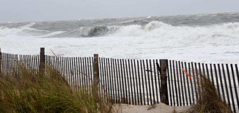 It’s what the dunes along Rehoboth Beach were built for. Heavy ocean surf is pounding the beach up to the dunes. RON MACARTHUR PHOTO