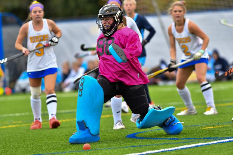 Bailey Minear makes a kick save.