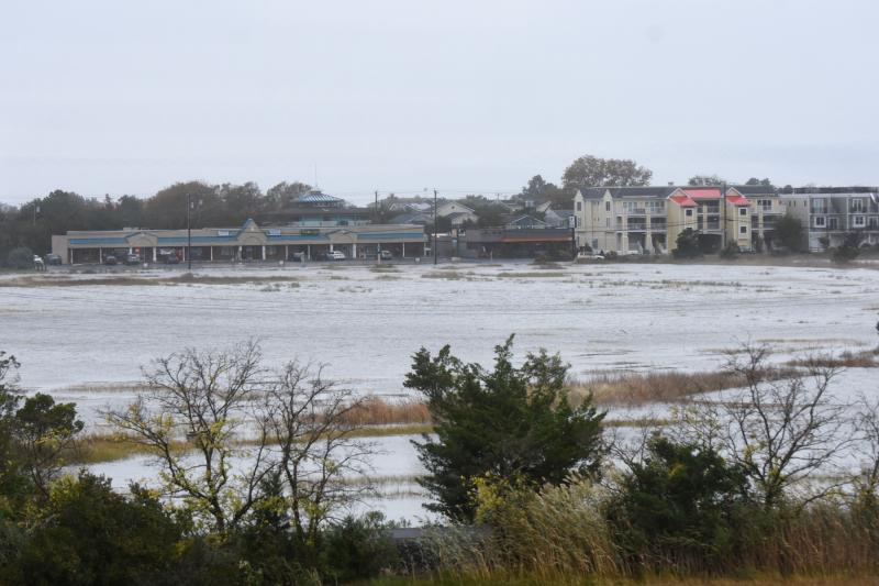 From the Freeman Bridge it appears water is close to the Daily Market shopping center on Savannah Road. NICK ROTH PHOTO