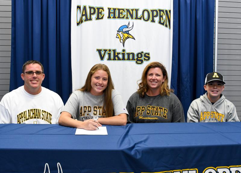 Samantha Connors with parents Michael and Christina, and brother Andrew. Sam will be attending Appalachian State in Boone, N.C., to play field hockey for the Division I Mountaineers. They are coached by Meghan Dawson. The Mountaineers play in the MAC.