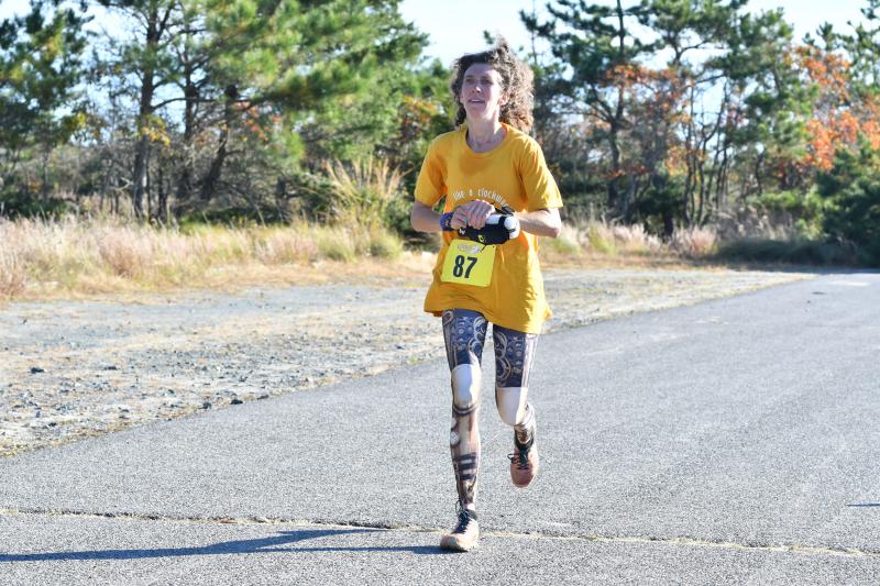 Rebekah Hicks wins the female masters title in 1:42:37.